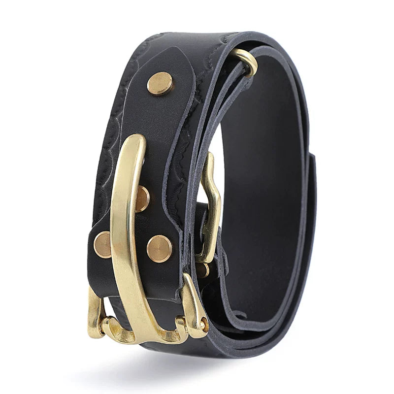 Mbbcar Cavalry Buckle Leather Belt