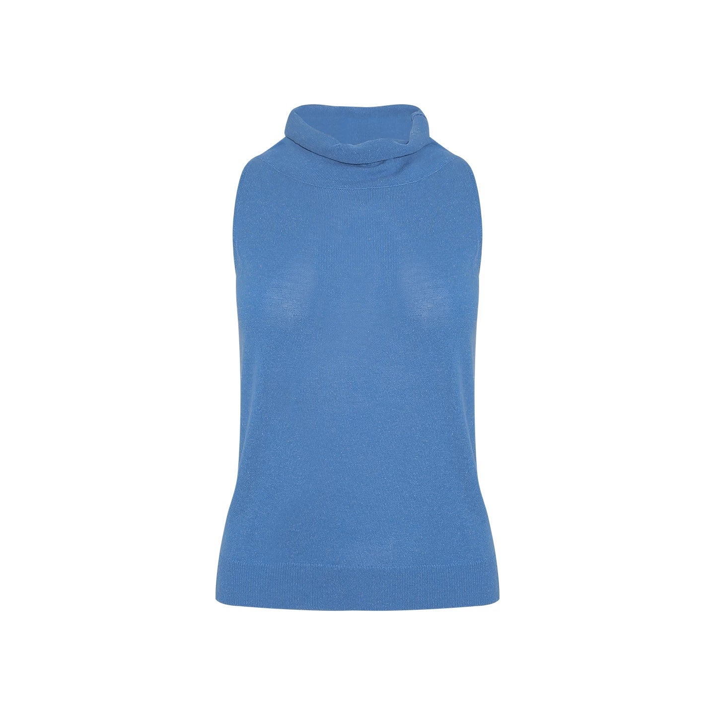Wildberry Blue Slim Fit Moisture-Wicking Knit Tank Top