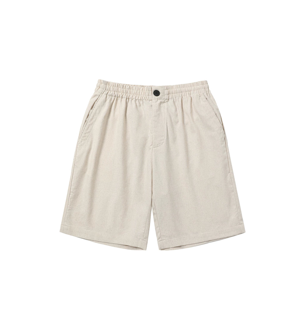 SINONOME Linen Blend Relaxed Drawstring Shorts