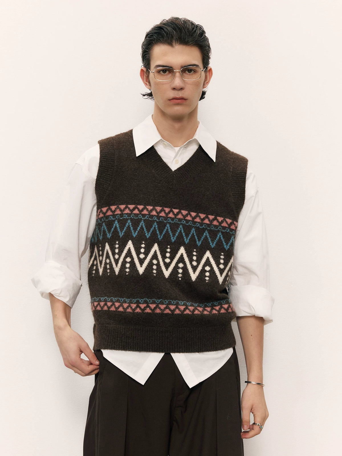 LR MADE Fair Isle Wool Blend Knit Vest