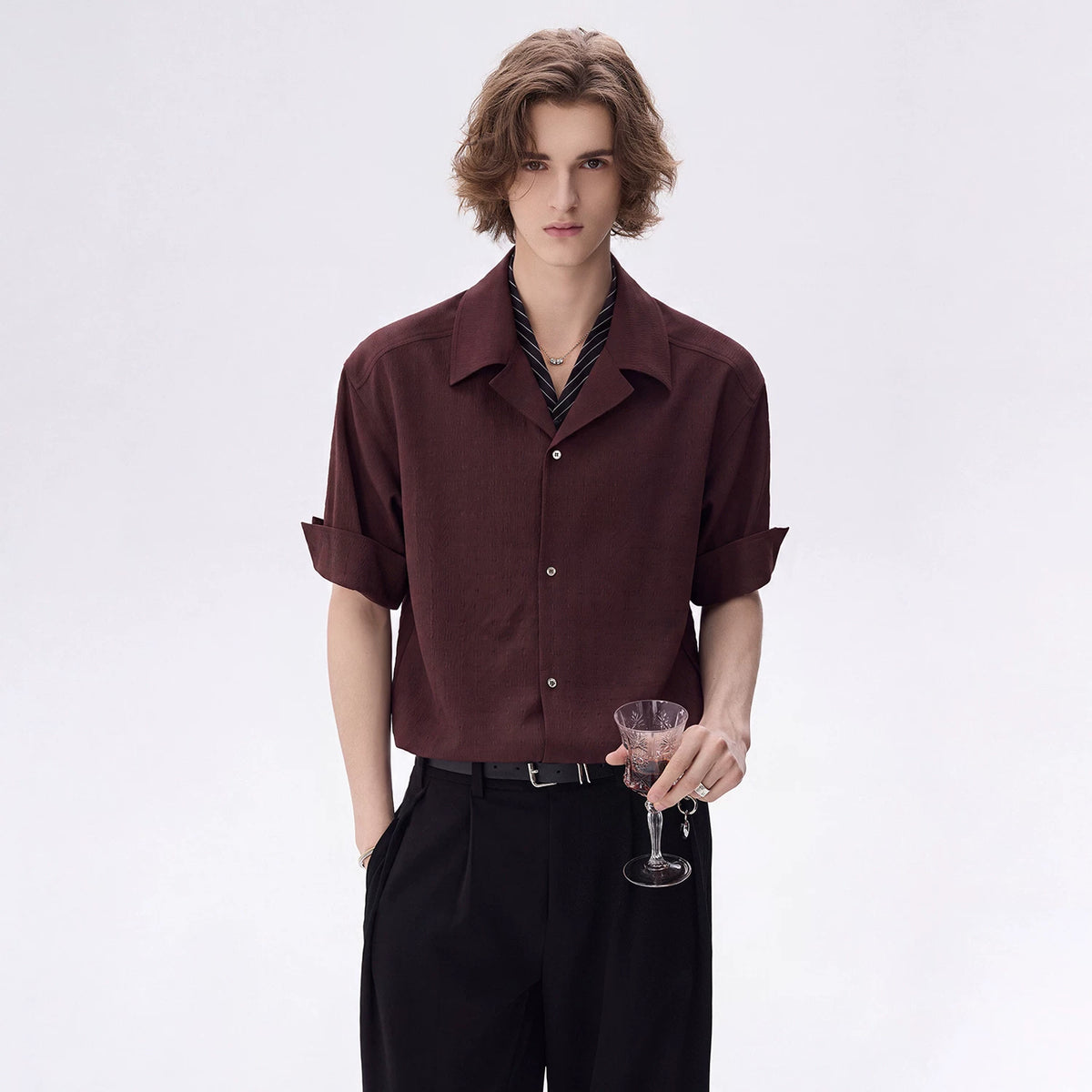 CHOR Layered Two-Tone Breathable Casual Shirt