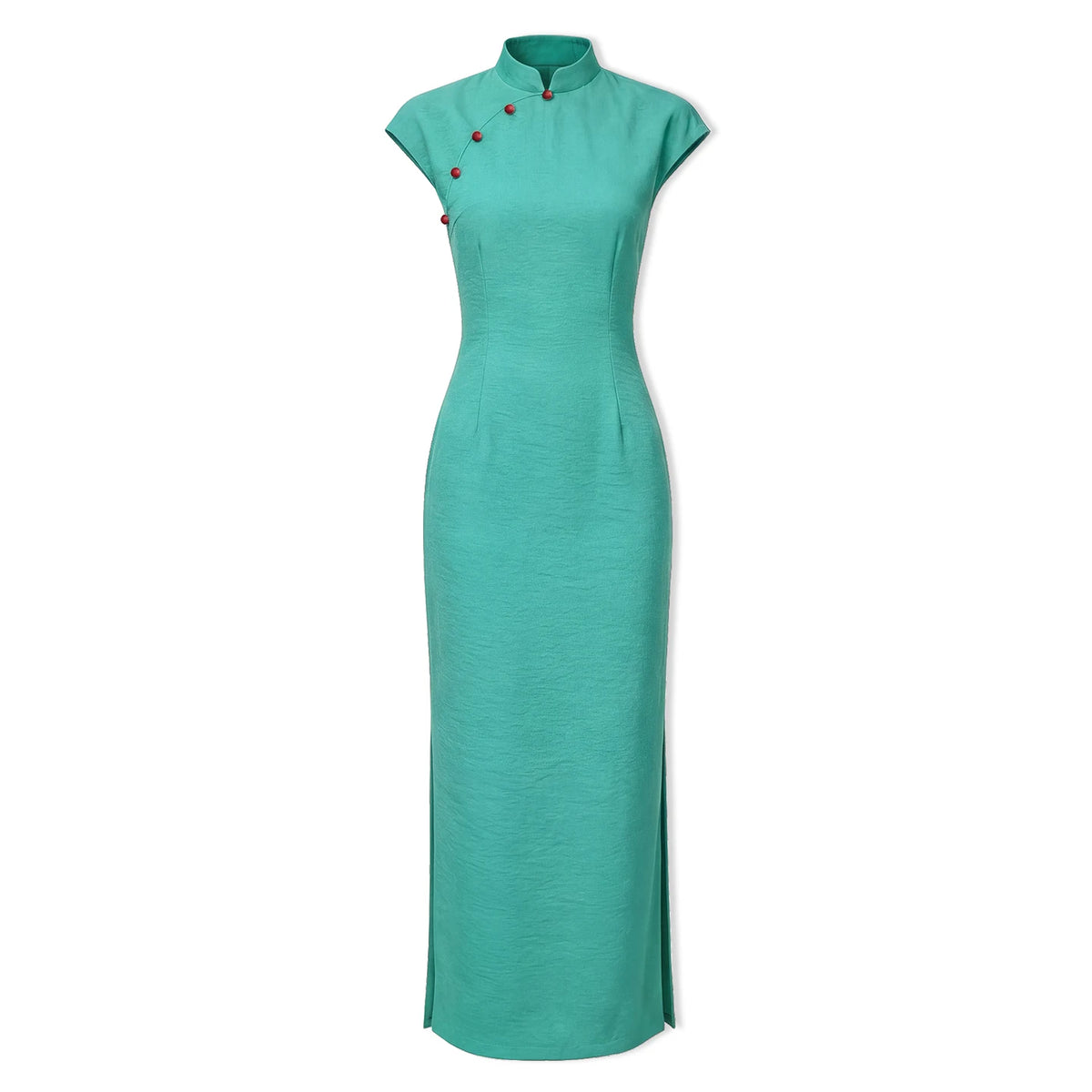 ZIHE Ice Silk Wrinkle-Resistant Long Qipao Dress