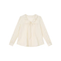 KANO Ruffle-Trim Tie-Front Textured Blouse
