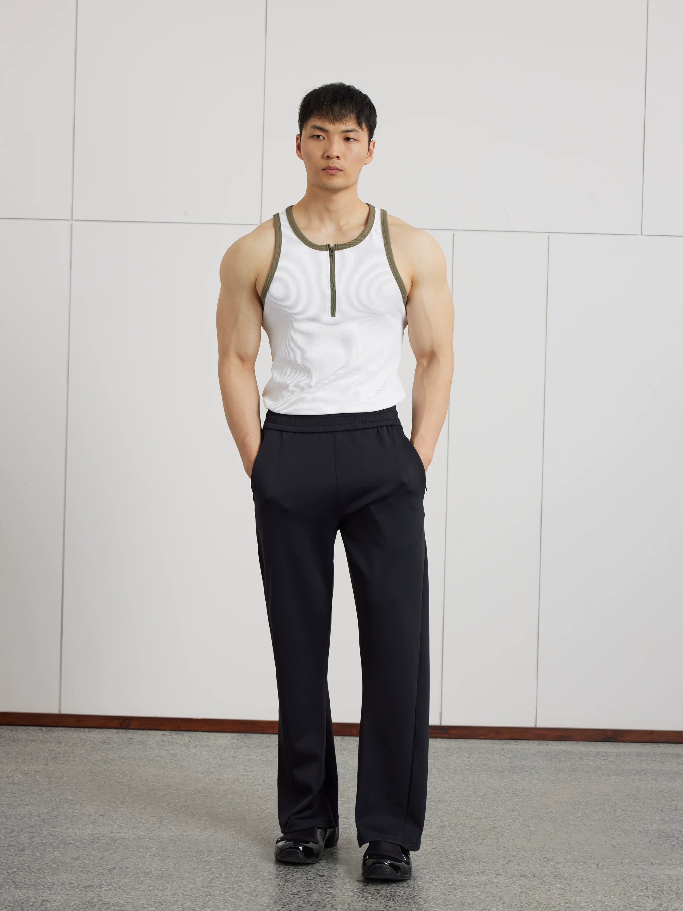 AFTERGLOW Retro Contrasting Elastic Tee
