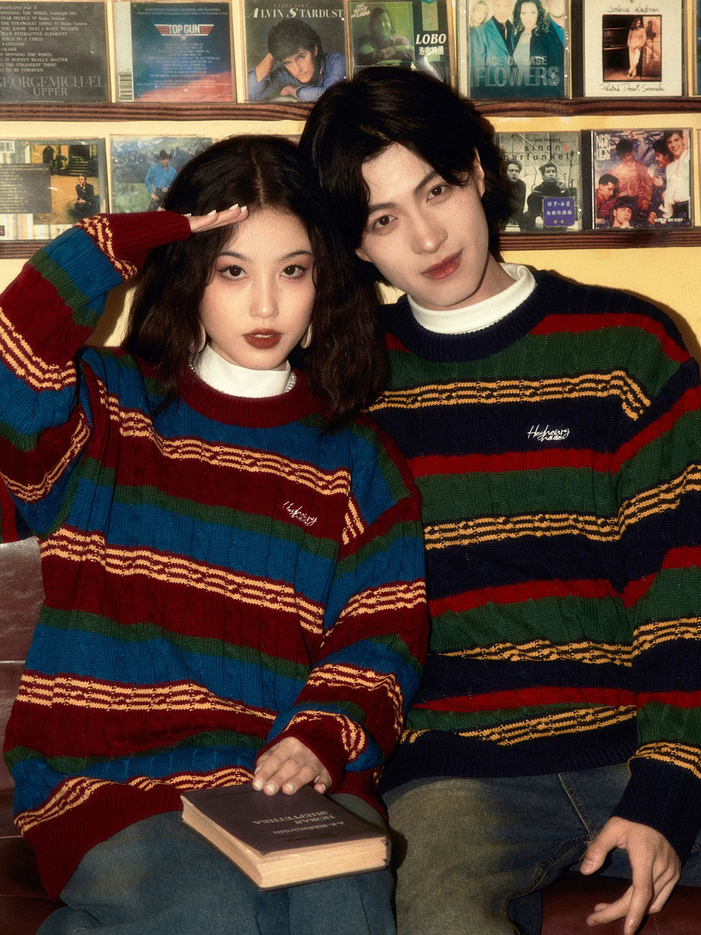 ALOHA Vintage Lazy Striped Knitted Sweater