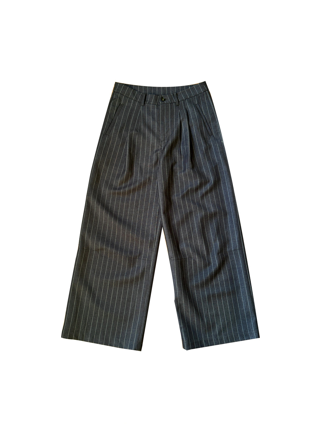 InsGale Scimitar Pleated Three-dimensional Wide-leg Striped Trousers