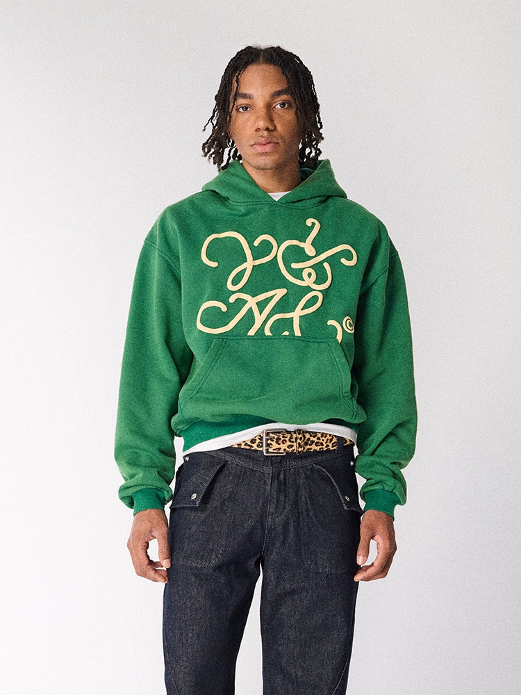 CRICLE Rotary Letter Hooded Sweater