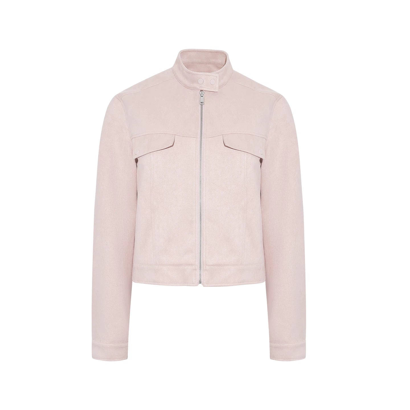 Wildberry Light Pink Suede Cropped Jacket