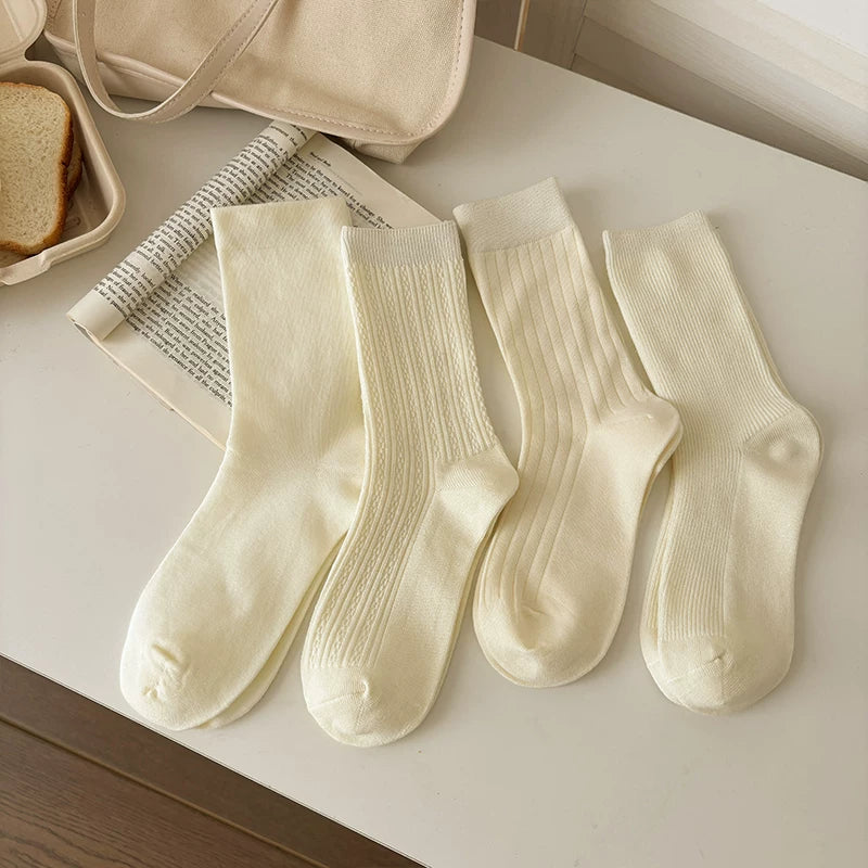 Halo Honey Moisture-Wicking Polka Dot Rolled Edge Mid-Calf Socks