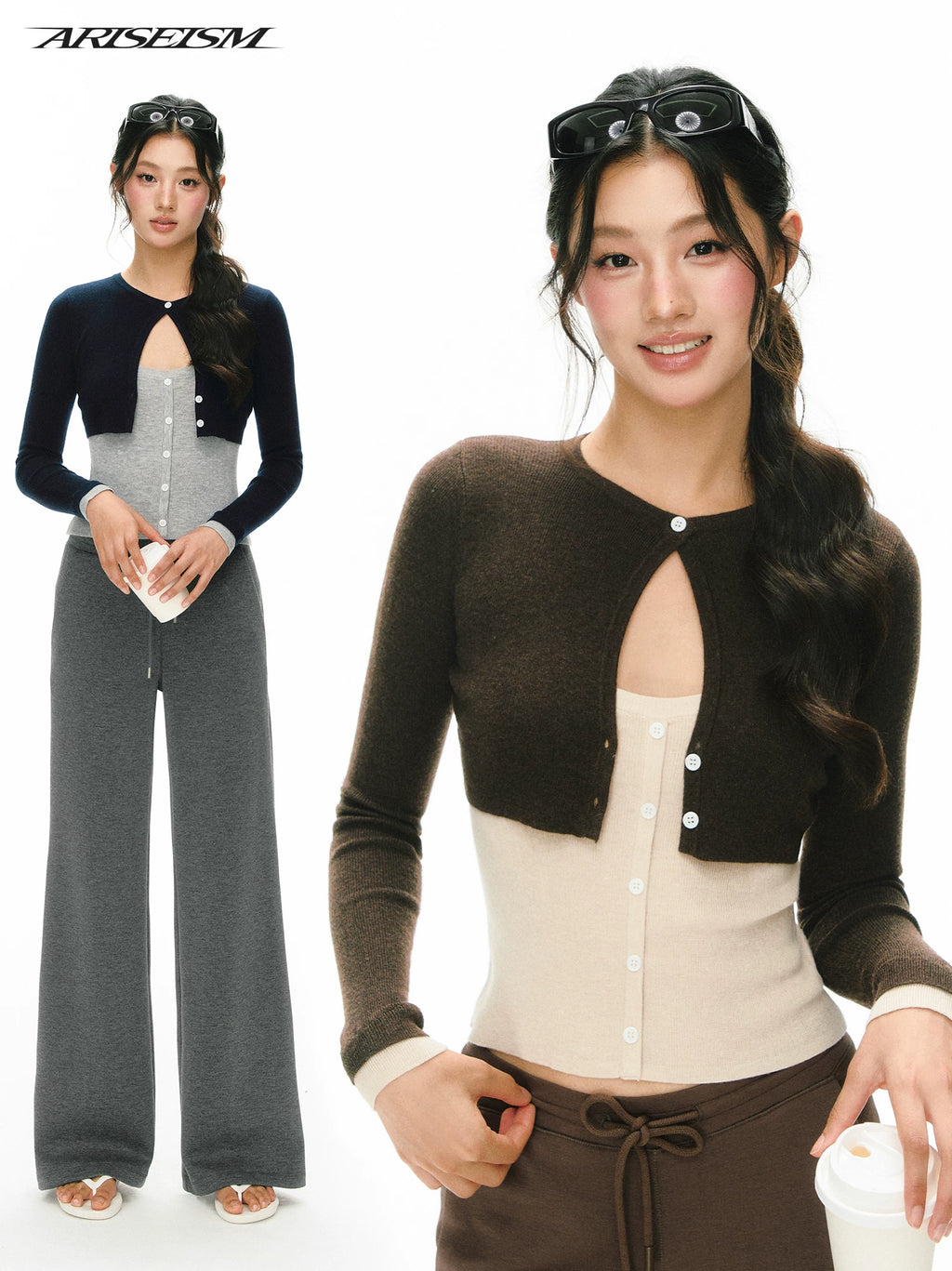 ARISEISM American Retro Slim Fit Knit Cardigan