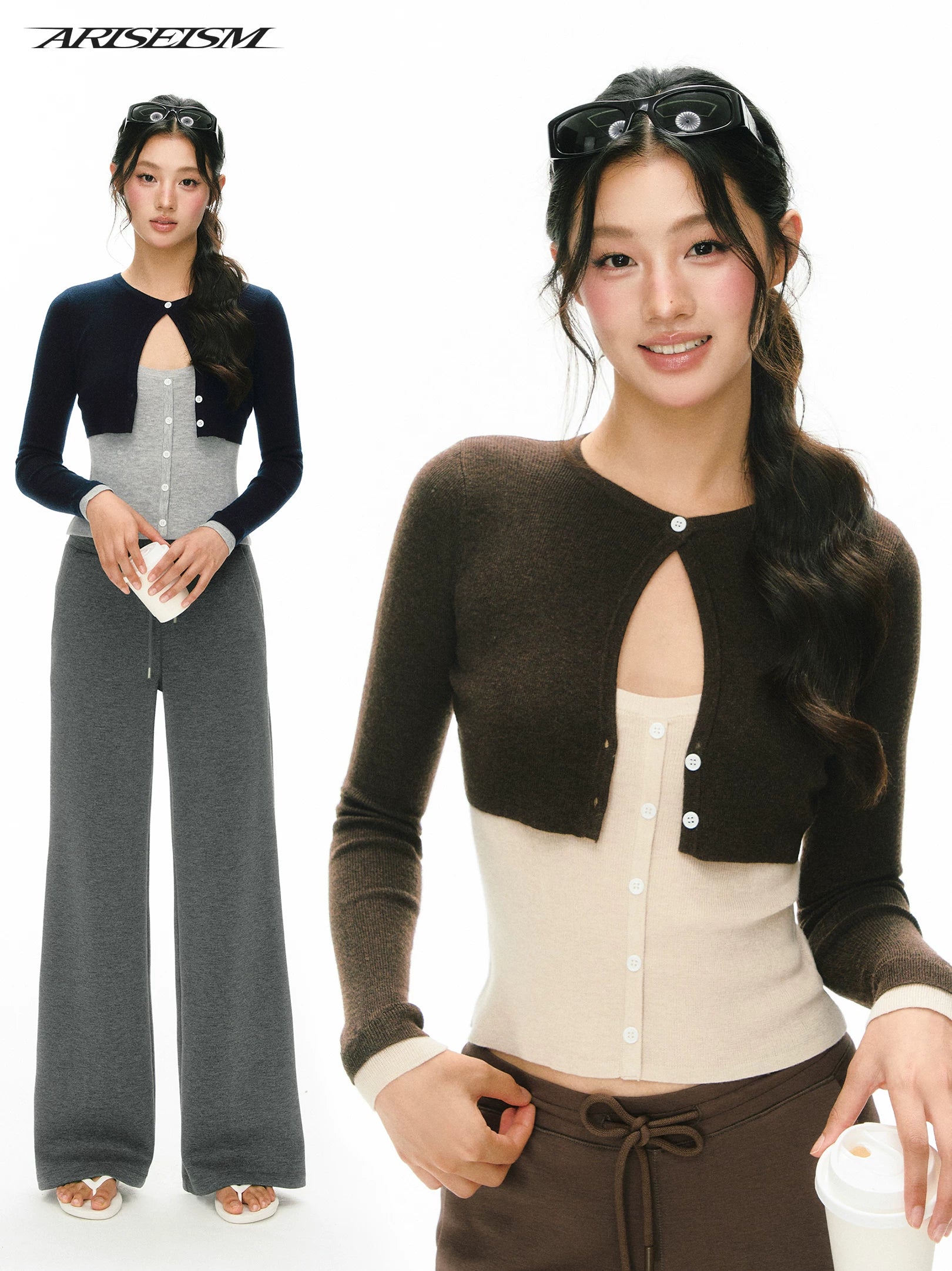 ARISEISM American Retro Slim Fit Knit Cardigan