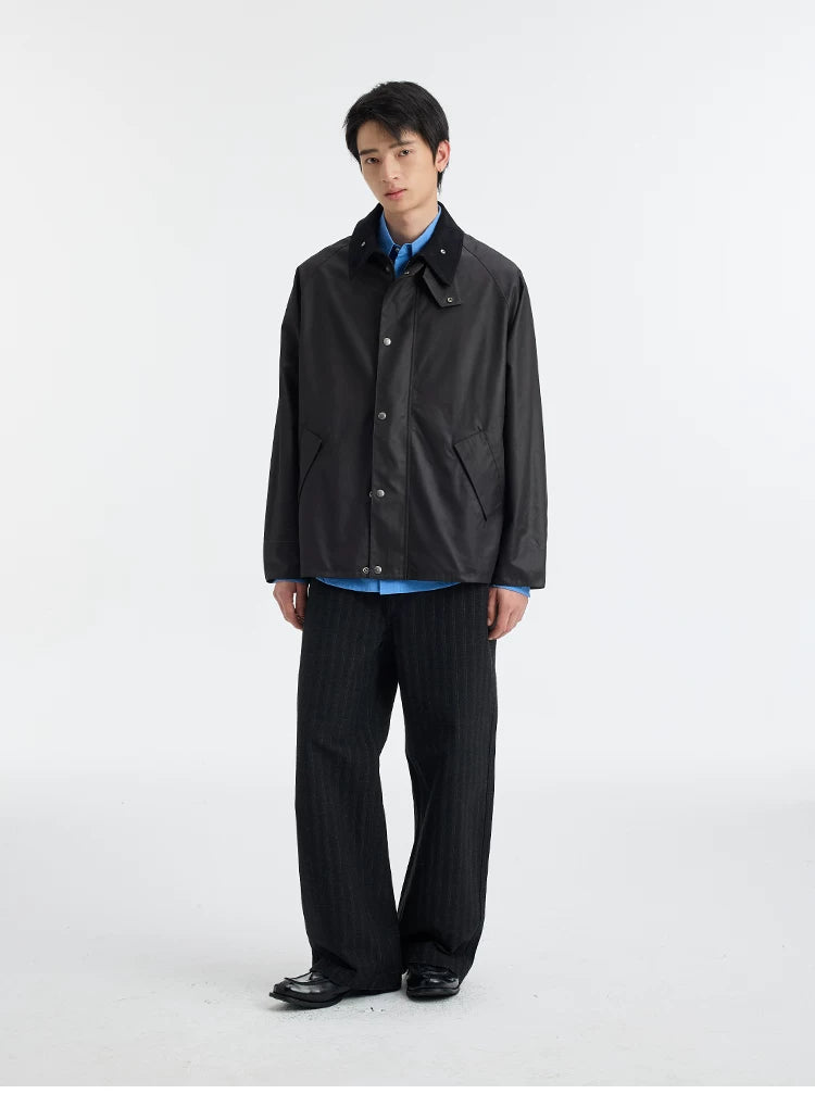 BUTTBILL Vintage Loose Tooling Dark Striped Straight Pants