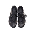ASTHER Leather Lace-Up Star Brooch Mary Jane Ballet Flat