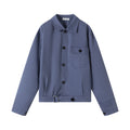 VLABMADE Washed Blue Twill Wide-Fit Cropped Shirt