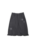 Two days off lab Star Patch 100% Cotton Breathable High-Waist A-Line Mini Skirt