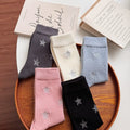 Halo Honey Vertical Stripe Moisture-Wicking Mid-Calf Socks