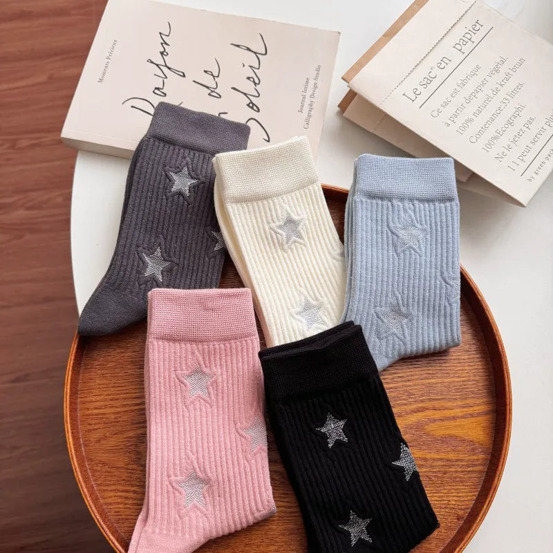 Halo Honey Vertical Stripe Moisture-Wicking Mid-Calf Socks