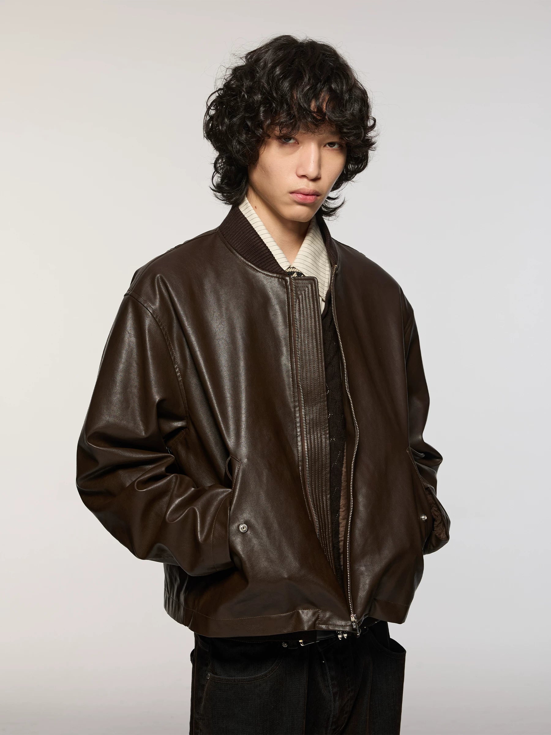 Azure Lisseur Vintage Leather Jacket