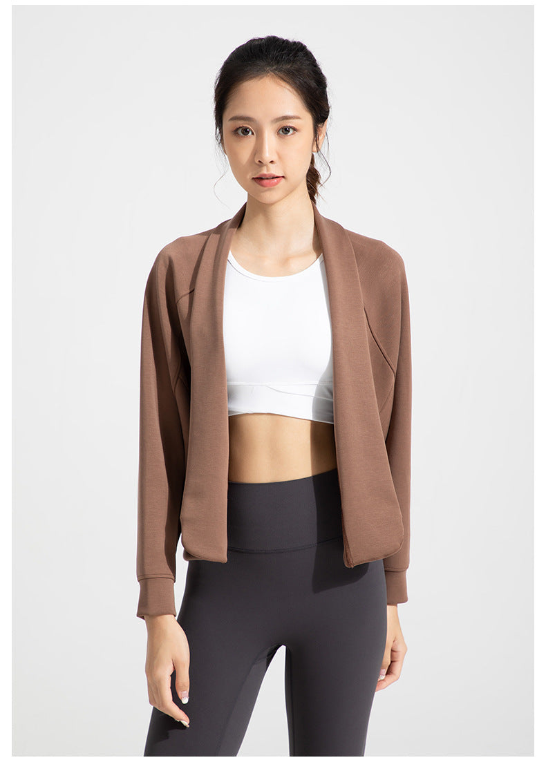 Athena Lulu Nude Loose Cardigan Yoga Suit