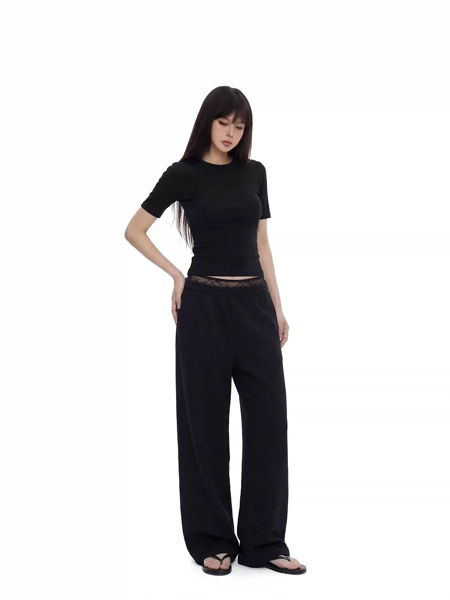 WITHMIN Front Shoulder Slim Fit Simple Versatile Tee