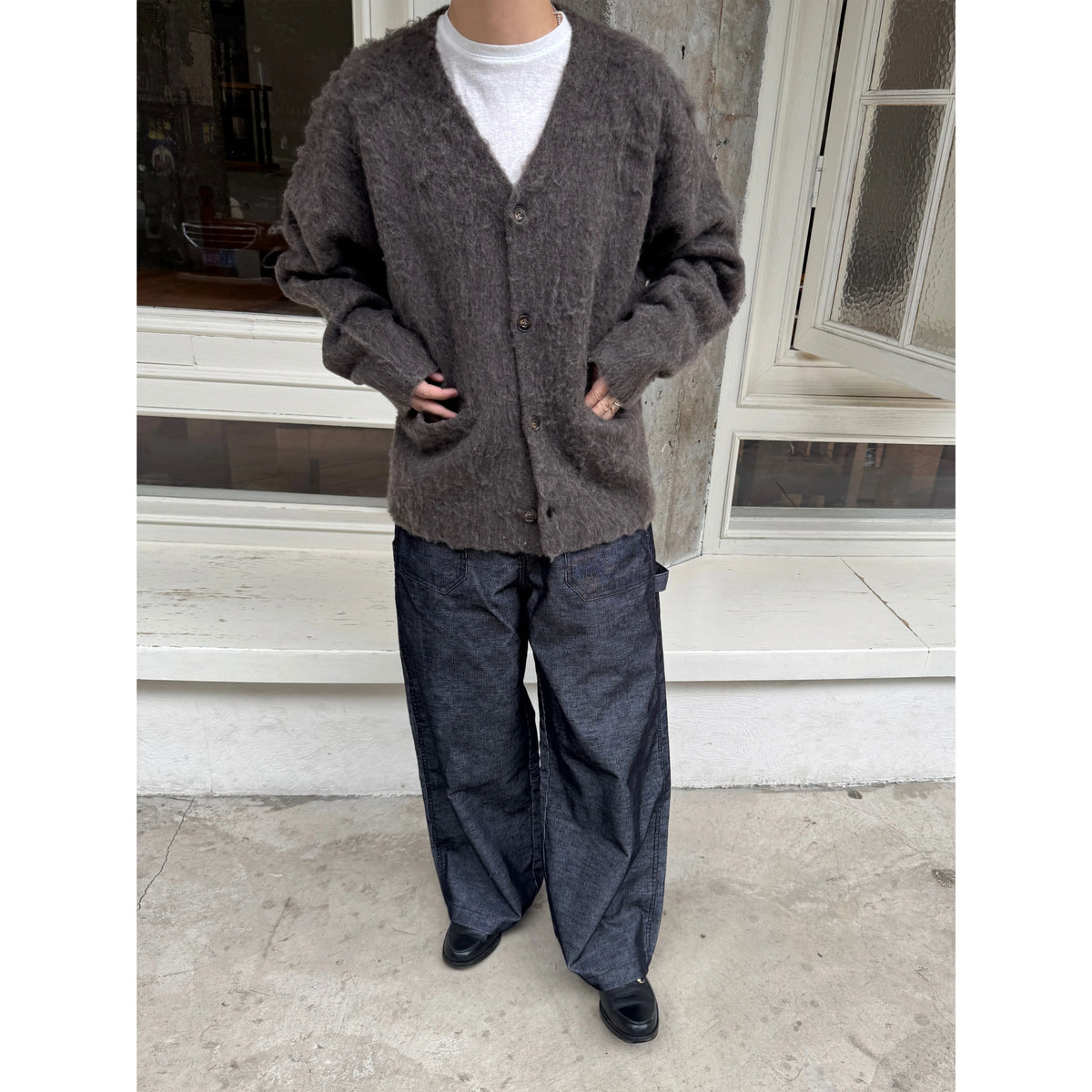 Anniehall Distressed Corduroy Wide-Leg Relaxed Pants