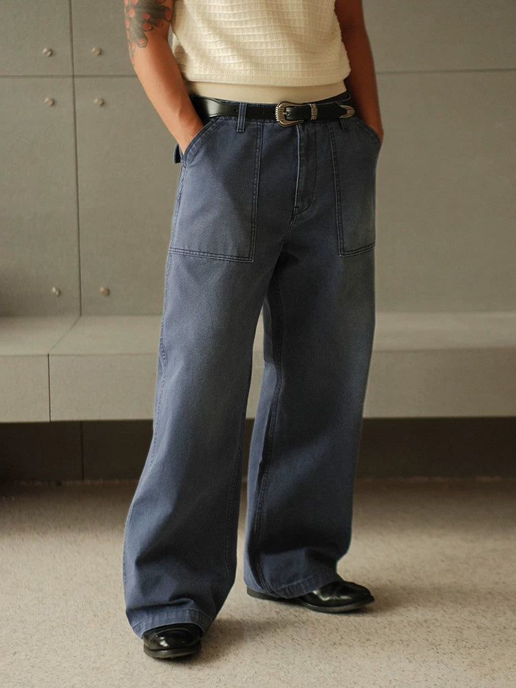 Mbbcar 16oz Slub Canvas Rope-Dyed Wide-Leg Fatigue Pants