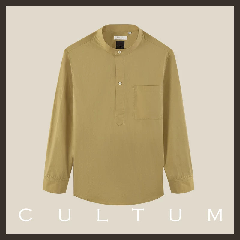 CULTUM Relaxed Breathable Stand-Collar Long-Sleeve Shirt