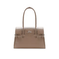 JANDRESS Elephant Gray Faux Leather Magnetic Snap Shoulder Bag