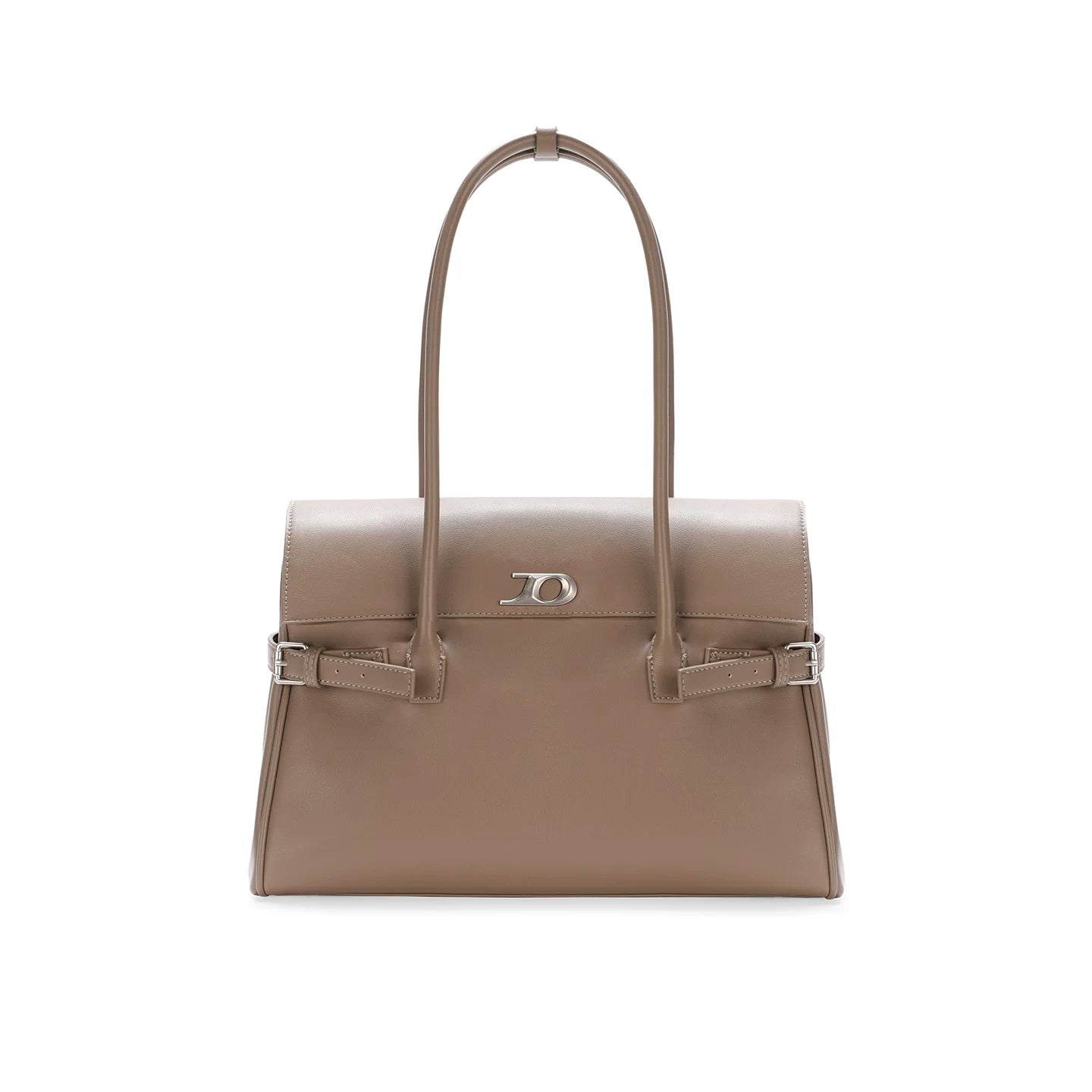 JANDRESS Elephant Gray Faux Leather Magnetic Snap Shoulder Bag