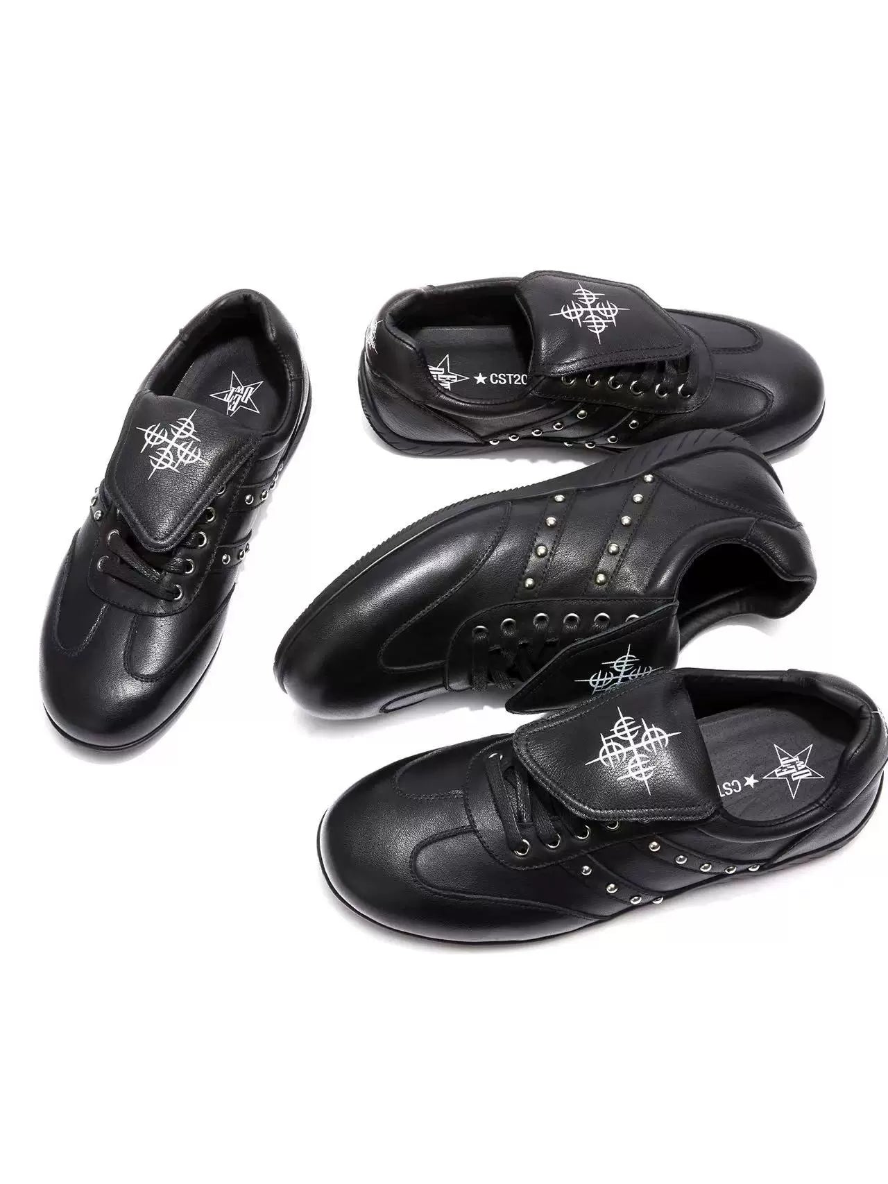 DETW Goodyear Welt Leather Cross-Pattern Rivet German Training Sneaker