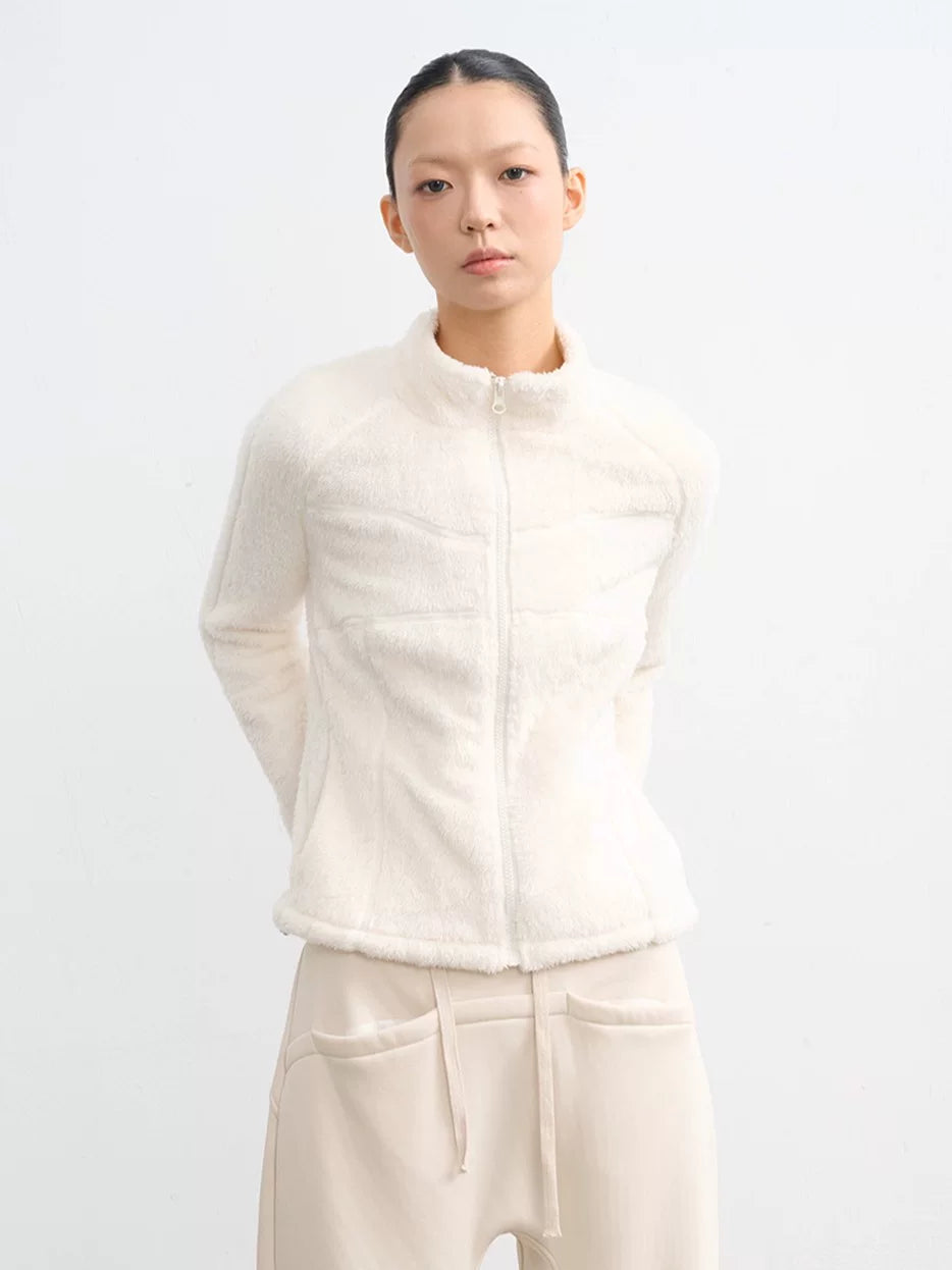 LINY LIBERTY Reversible Polar Fleece Cropped Zip Jacket