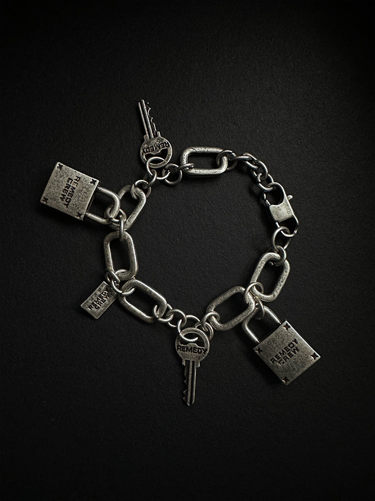 Remedy Vintage Distressed Star Key Lock Bracelet