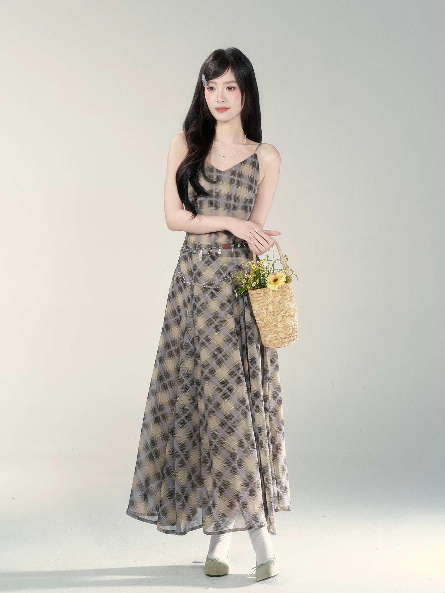 Wildberry Checked Suspender Dress