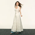 Aaisup Lace Jacquard Neck Dress
