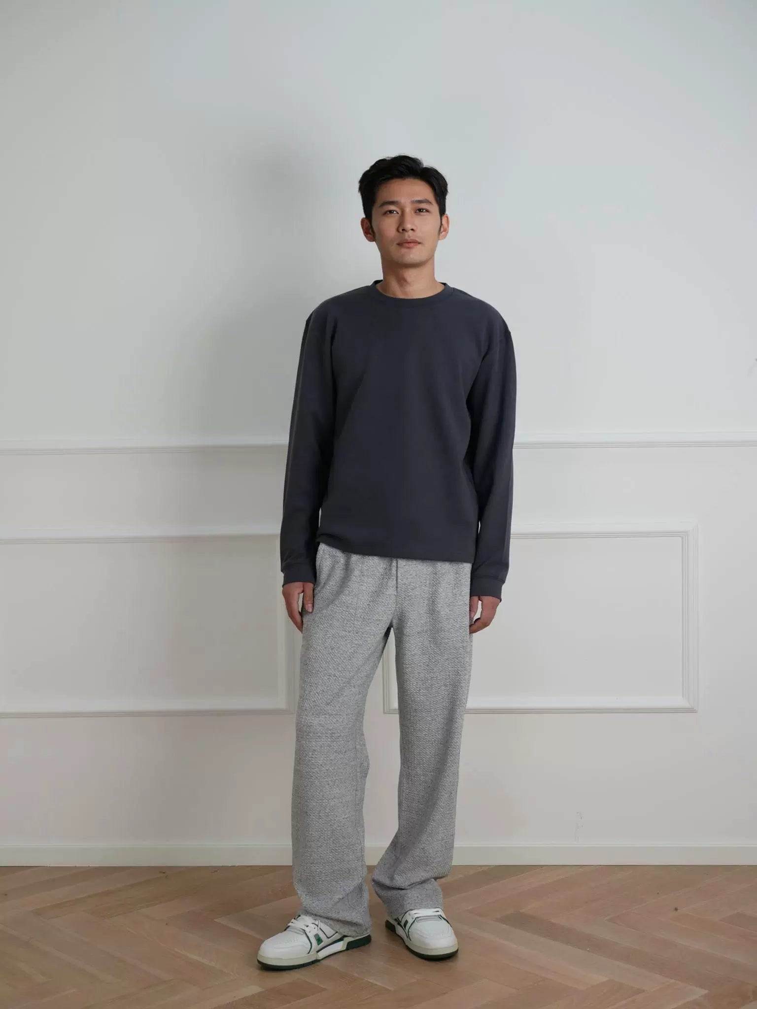 NO LOGO Warm Short Wide Bottom Long Sleeve