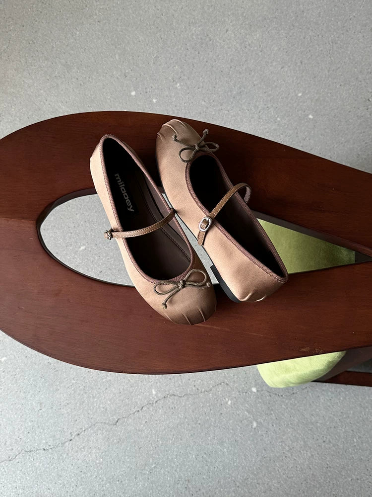 MILOOEY Bow Strap Ballet Flat
