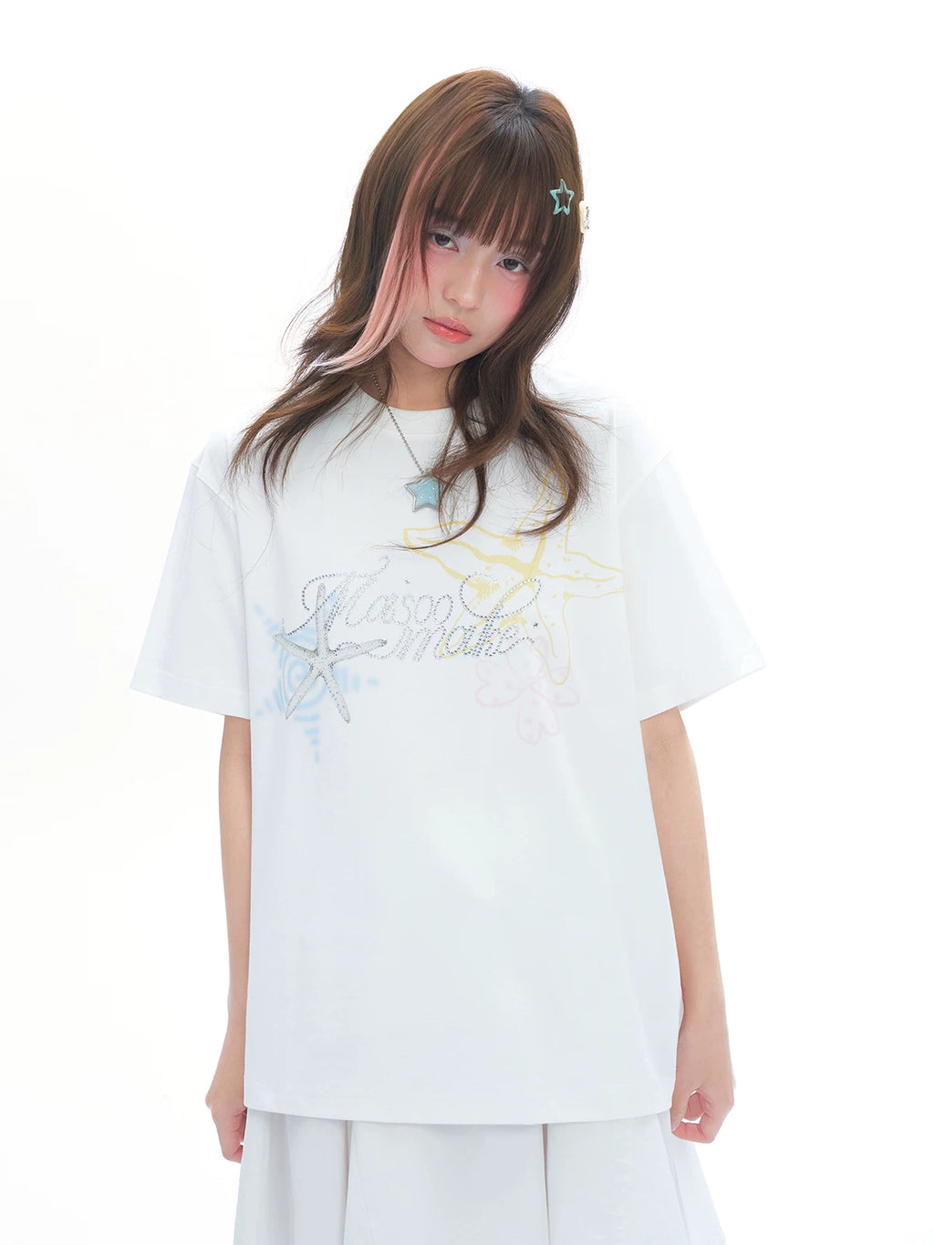 MASOOMAKE Printed Casual Relaxed Tee