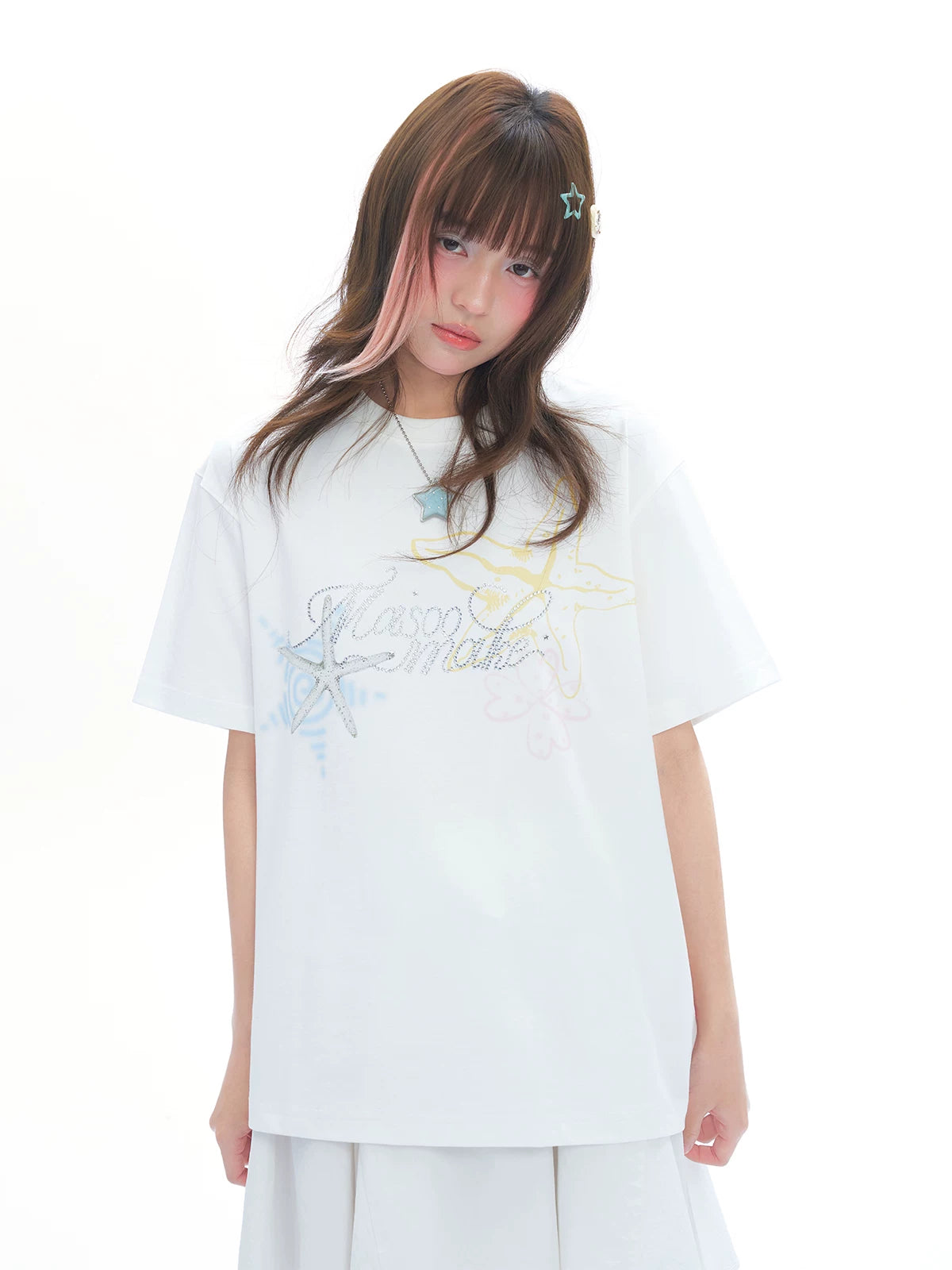 MASOOMAKE Printed Casual Relaxed Tee