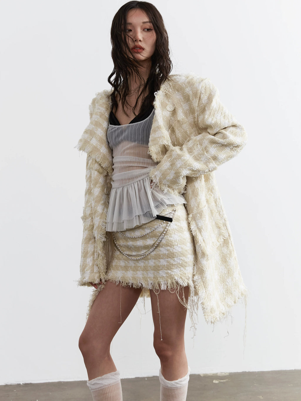 JNYLON Ruffled Versatile Short Stretch Strap
