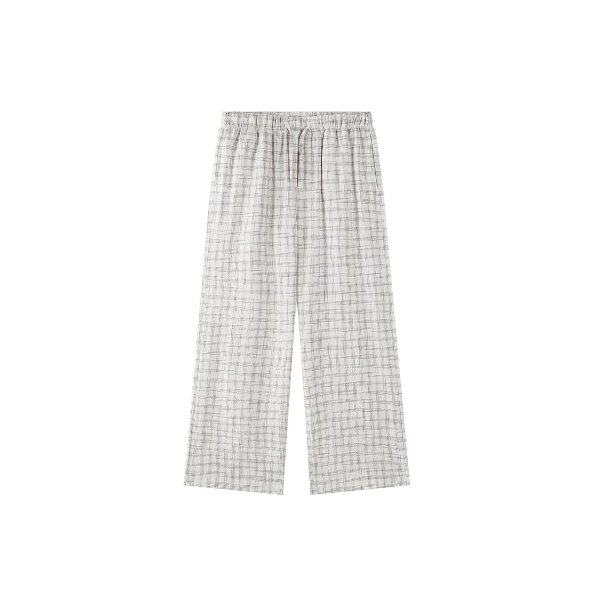 PLUS NO LOGO Salt-Washed Plaid 260g Straight-Leg Pants