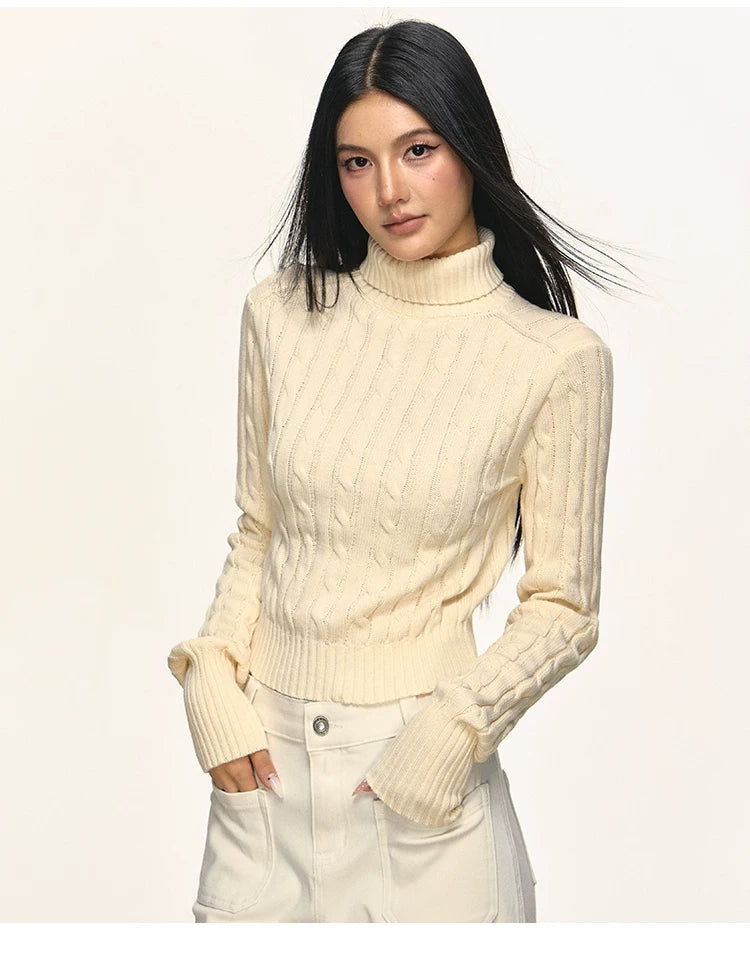 Anna Aneae Turtleneck Pit Strip Waist Sweater