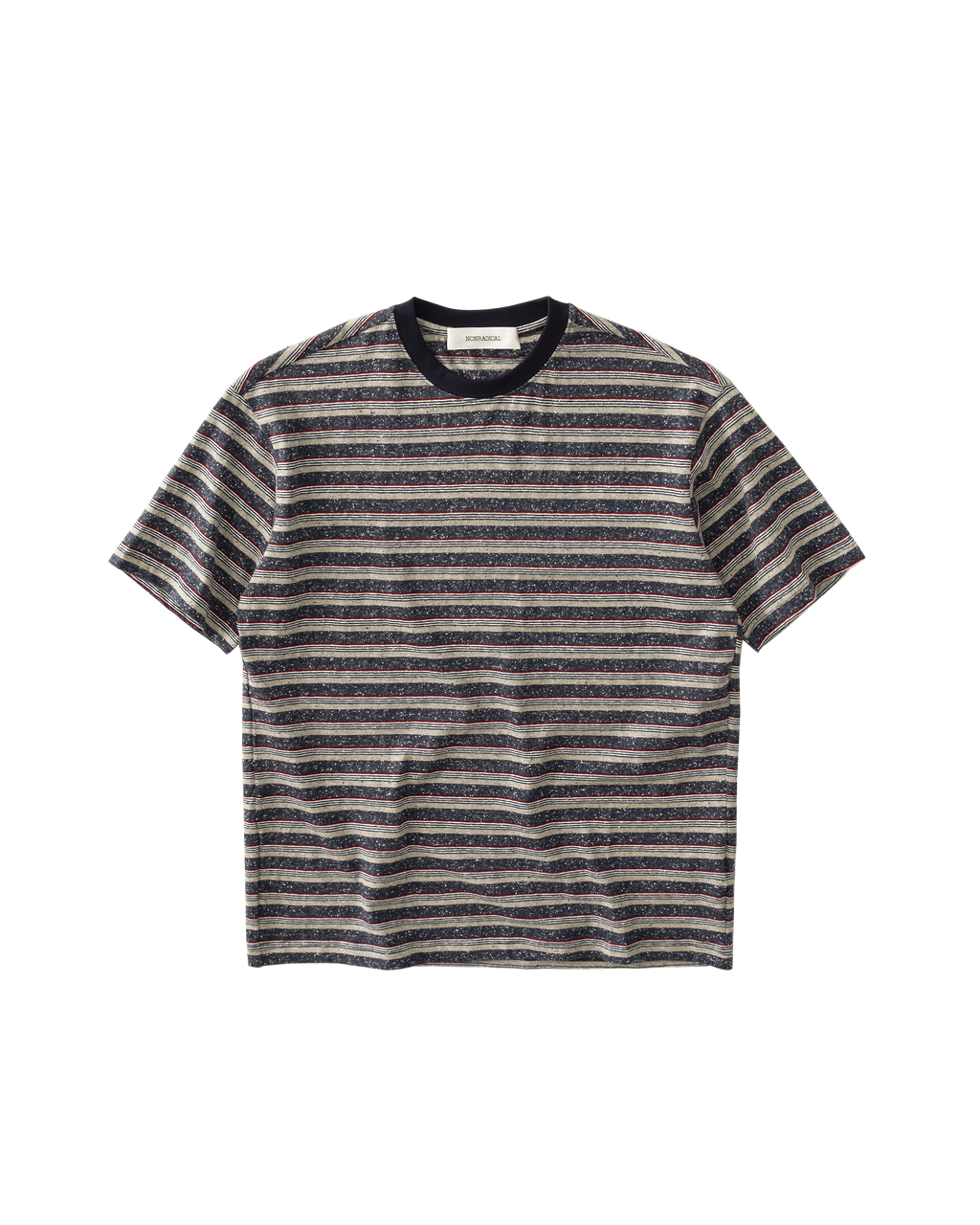 NONRADICAL Striped Breathable Linen Regular Fit Tee