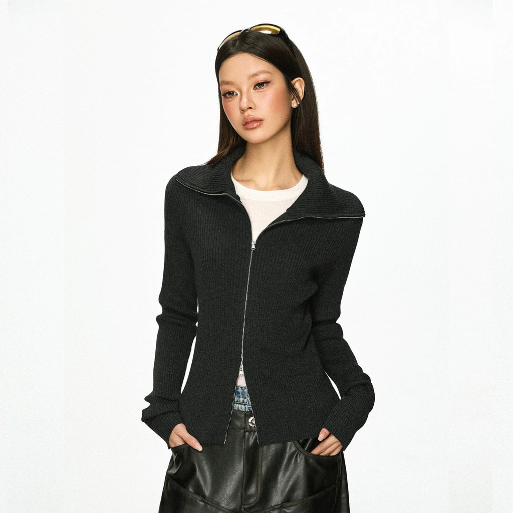 Cherry Melody Vintage Turtleneck Sweater Jacket