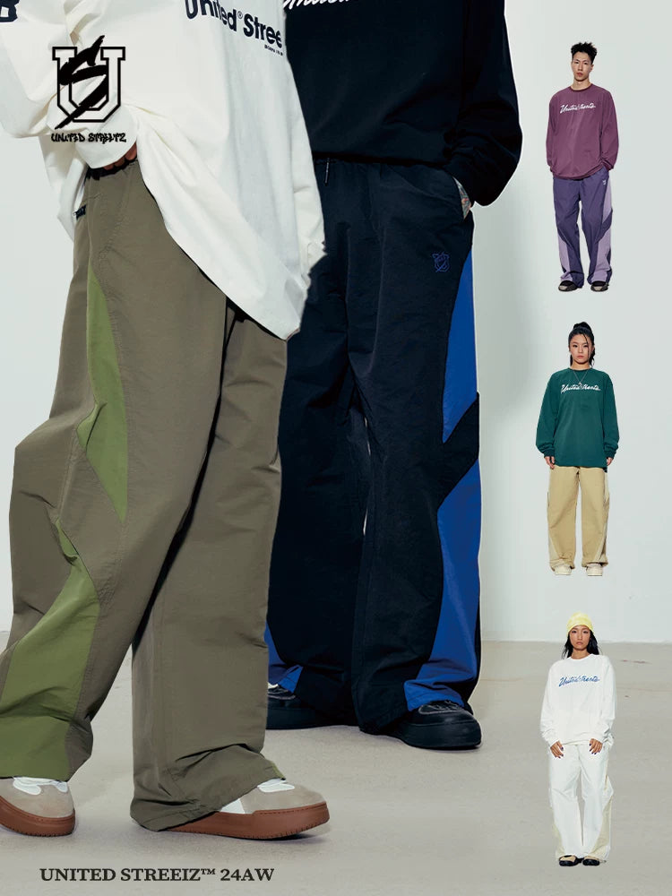 UNITED STREETZ Twist Color-Block Mid-Rise Joggers