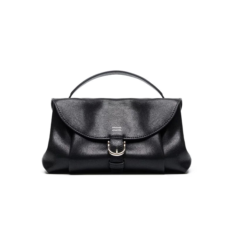 muva. Leather Magnetic Snap Crossbody Handbag