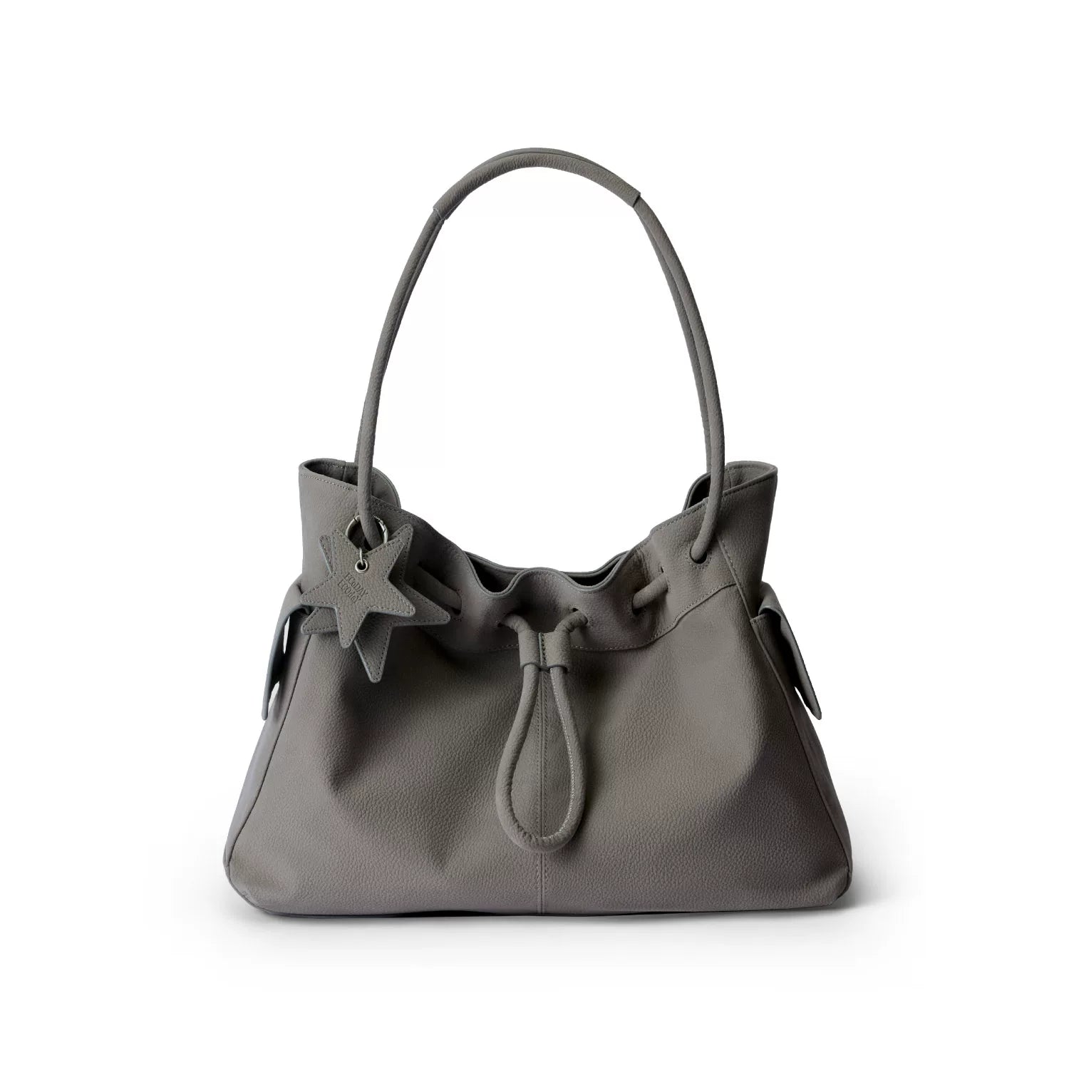ECODAY Pebble Grain Faux Leather Drawstring Boston Bag