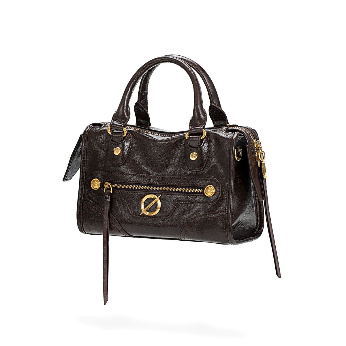 JELLY TOYBOY Gold Faux Leather Zip-Top Tote