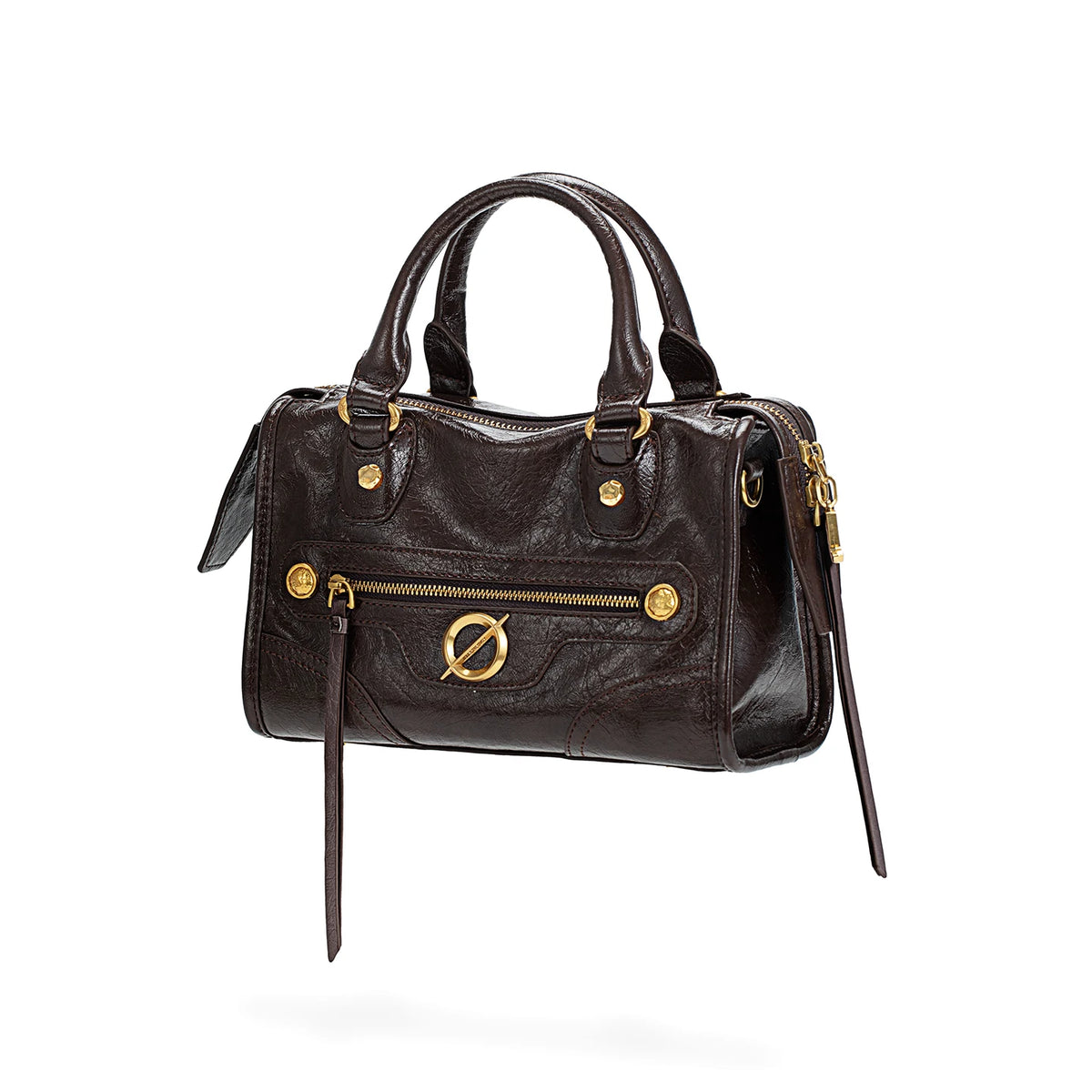 JELLY TOYBOY Faux Leather Studded Zip-Top Shoulder Bag