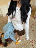 Popchee Embroidery Jacquard Loose Long Sleeves
