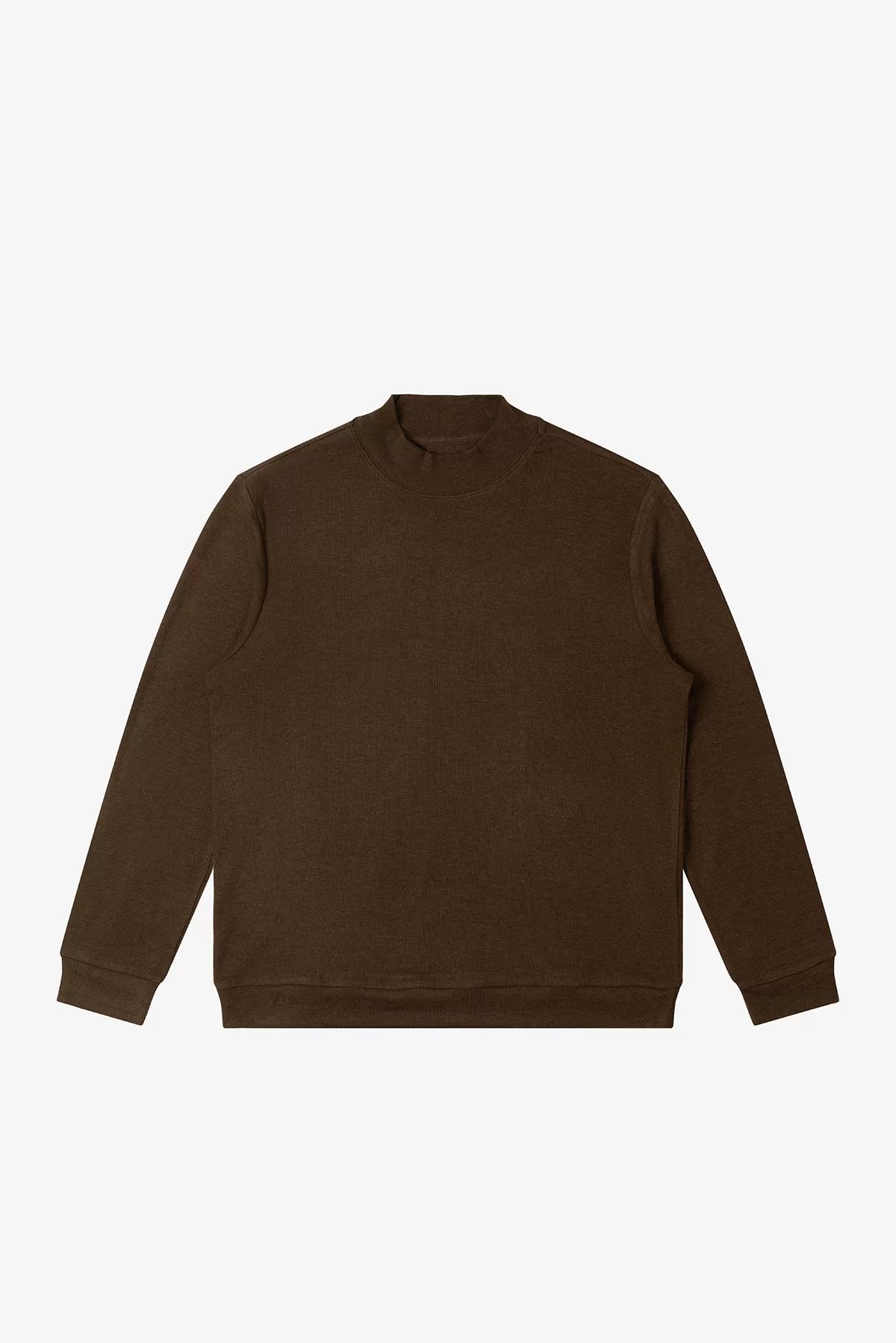 NO LOGO Cozy Knit Thermal Half-Turtleneck Long-Sleeve Top